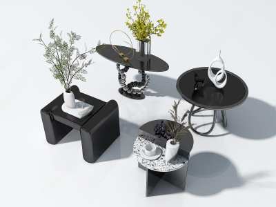 现代边几组合3D模型下载